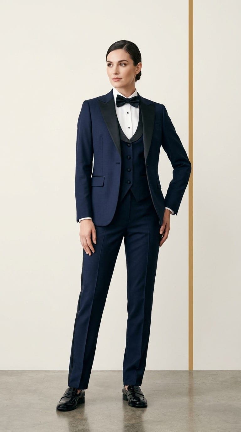The Regal Three-Piece Tuxedo Pant Suit