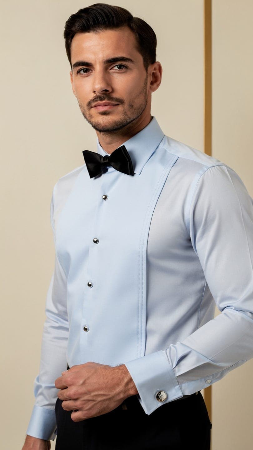 The Stud-Ready Plain Front Tuxedo Shirt