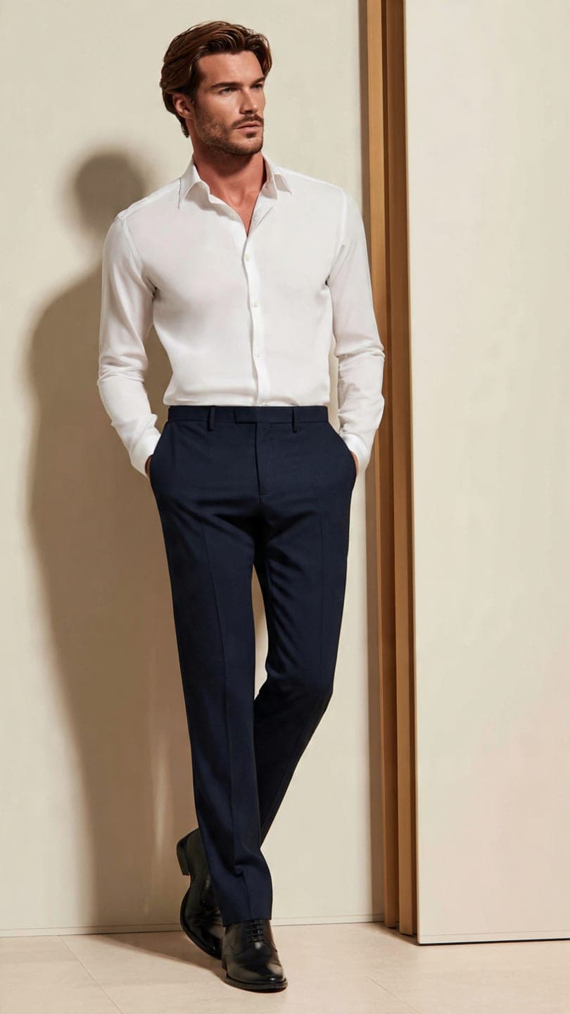 Structured Slim-Fit Trousers