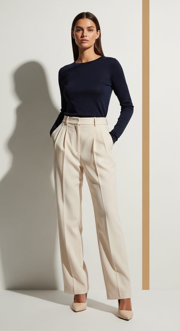 The Fluid Pleated Crepe Pant