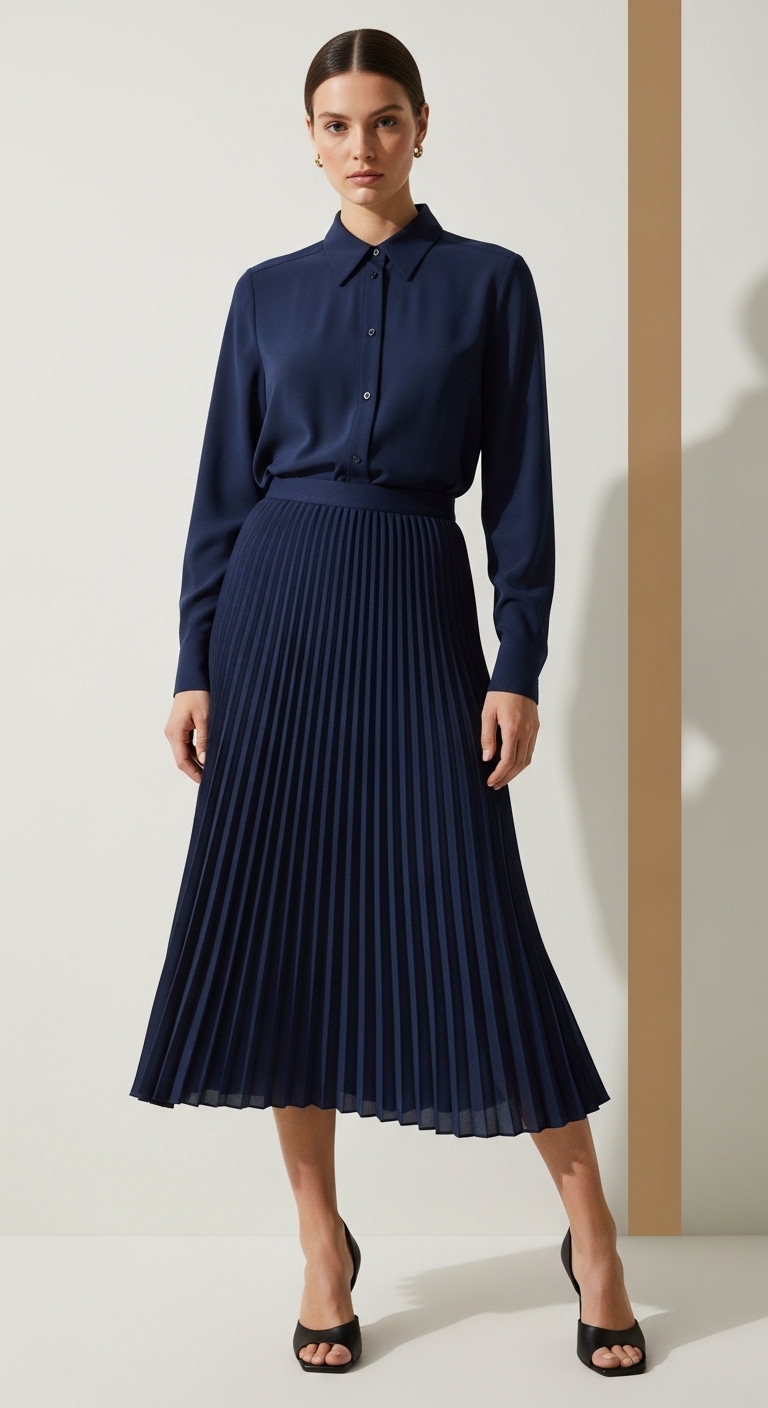 The Fluid Pleated Midi Skirt