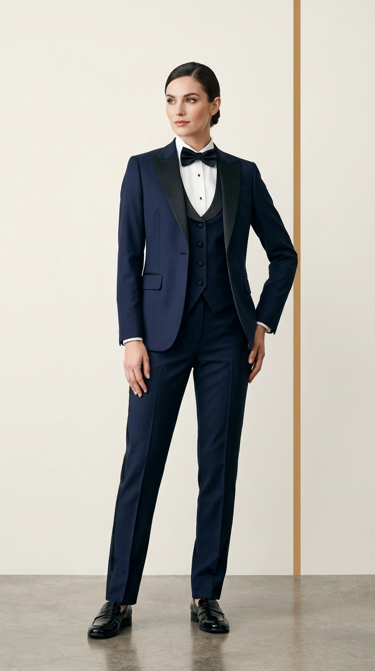 The Regal Three-Piece Tuxedo Pant Suit